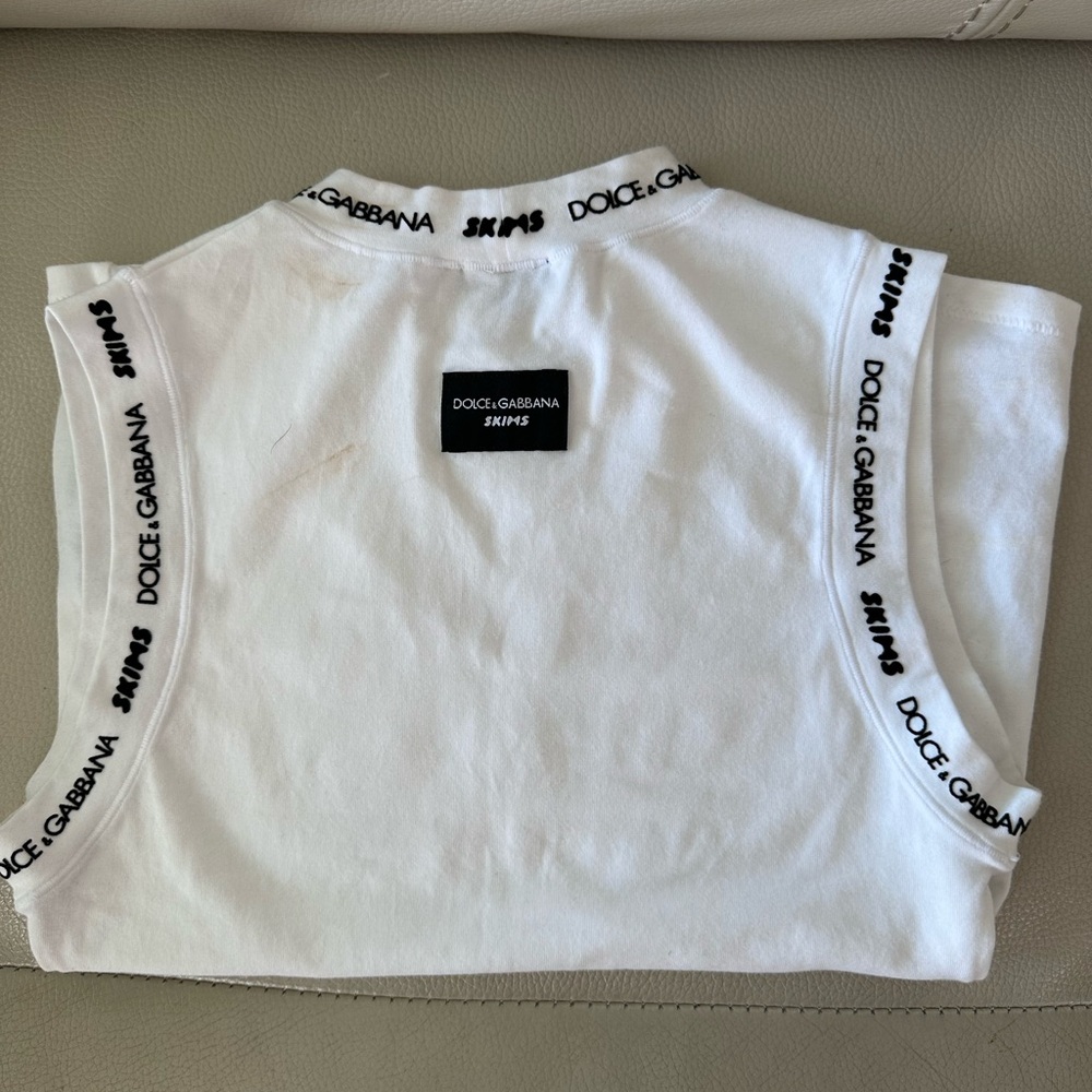 Dolce & Gabbana x Skims  White Sleeveless Top - Picture 5 of 6